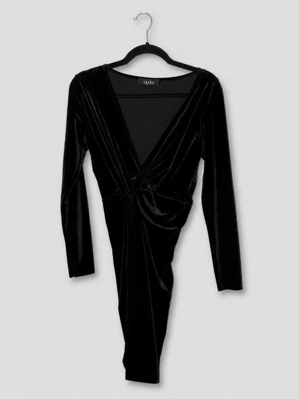 AKIRA Black Velvet Knot Dress